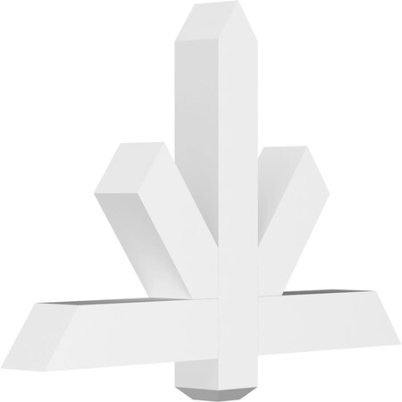 Ekena Millwork Kennewick Architectural Grade PVC Gable Bracket, 36"W x 24"H x 4"D x 4"F, 16/12 Pitch GBP036X24X0404KEN00